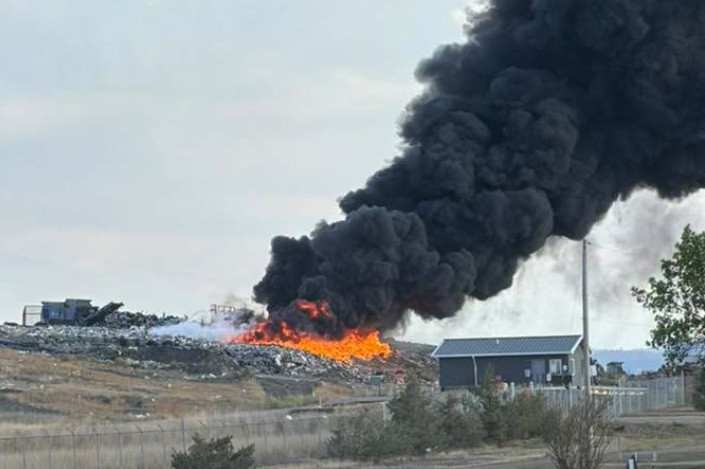 Belle Fourche Firefighters respond to fire at landfill