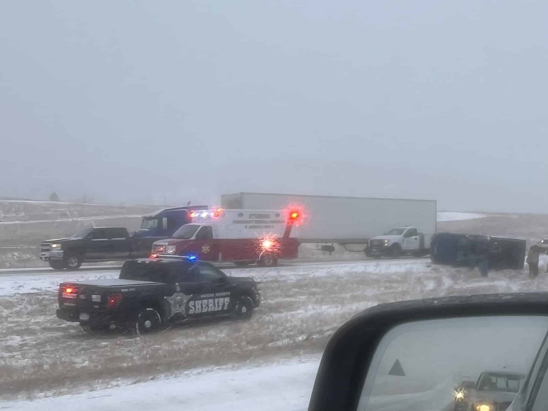 Rollover on I-90 Near Sturgis