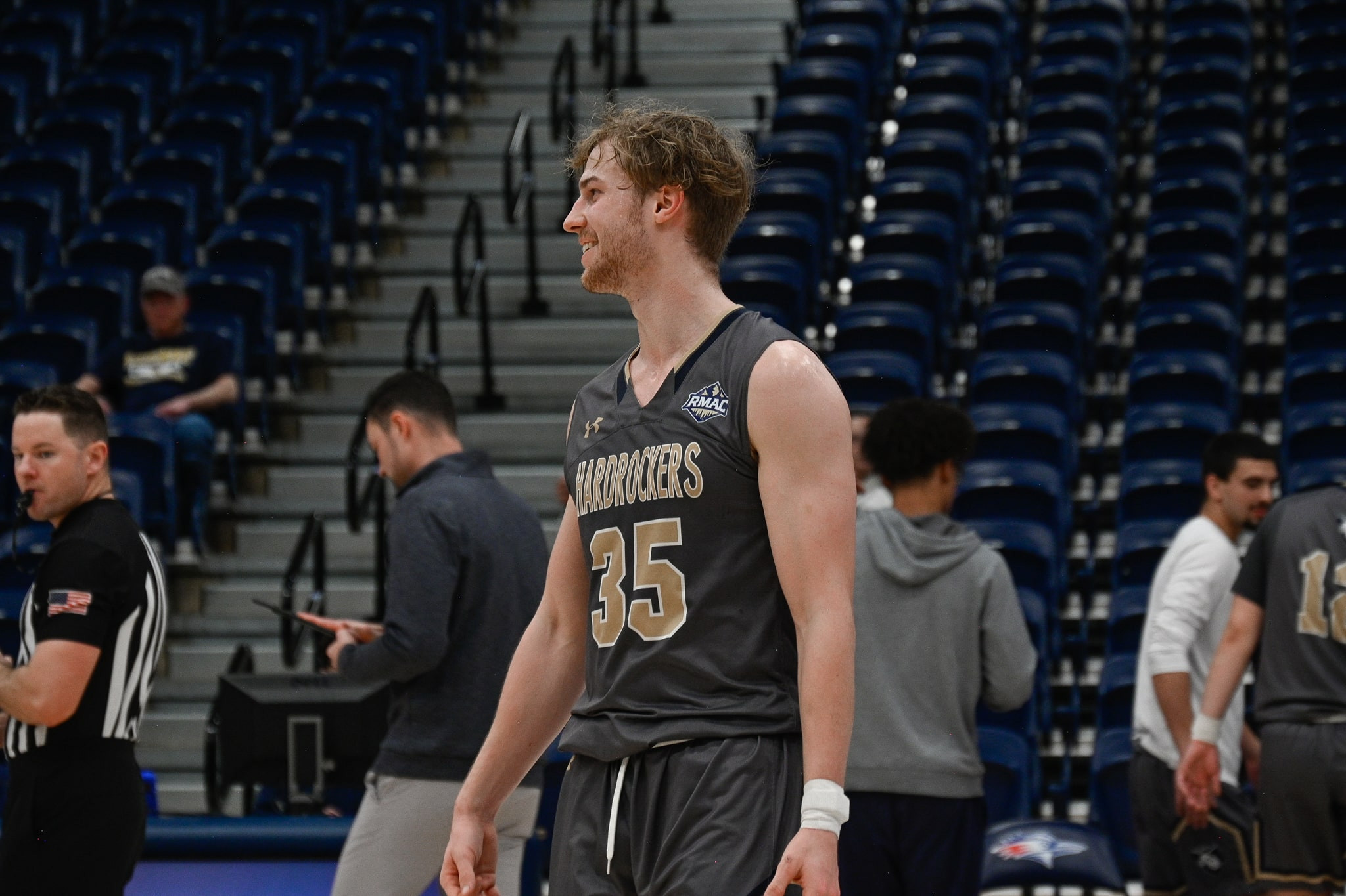 pointer started four Hardrocker made three-pointers to end the half. That capped off an 11-2 run to give South Dakota Mines a 36-30 lead at halftime.