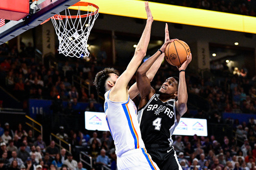 Spurs beat Thunder 117-102 for 3rd win over defending NBA champs in 2 weeks