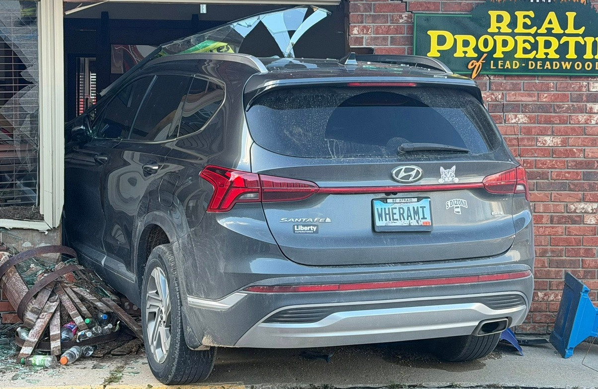 Driver injured in car vs building accident in Deadwood