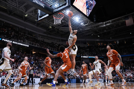 Kaufman-Renn tips in game-winner to send No. 2 seed Purdue past 11th-seeded Texas 79-77 in Sweet 16