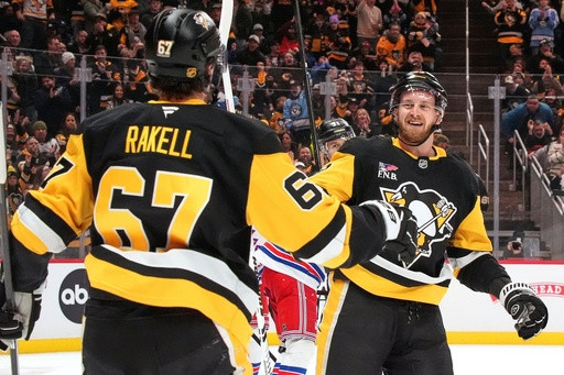 Penguins win 6th straight, edge Rangers 6-5