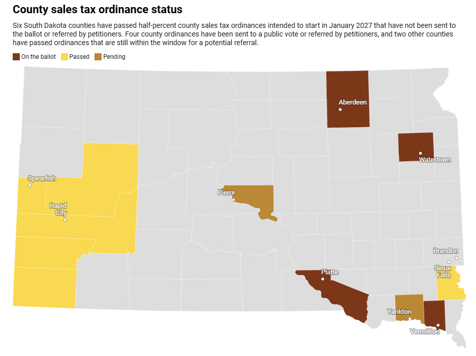 Four counties will vote on sales tax option, Meade and Pennington already took action