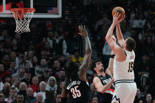 Nuggets rout Trail Blazers 157-103 for the most points on the road in franchise history