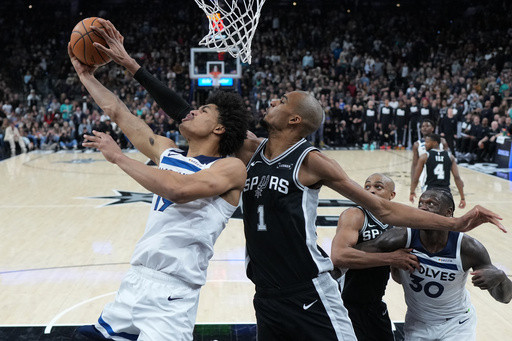 Wembanyama helps Spurs fend off season-high 55 points from Edwards as Spurs top Timberwolves