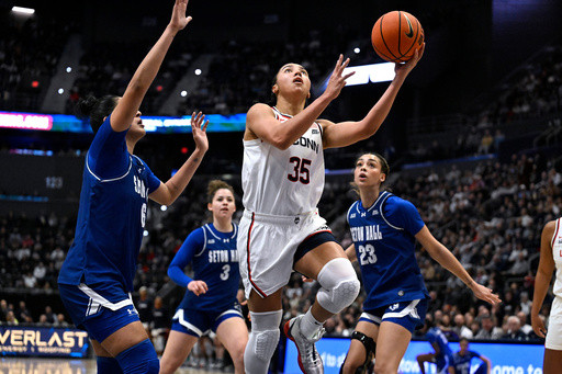 Sarah Strong, Azzi Fudd lead No. 1 UConn to 31st win in a row with 84-48 victory over Seton Hall