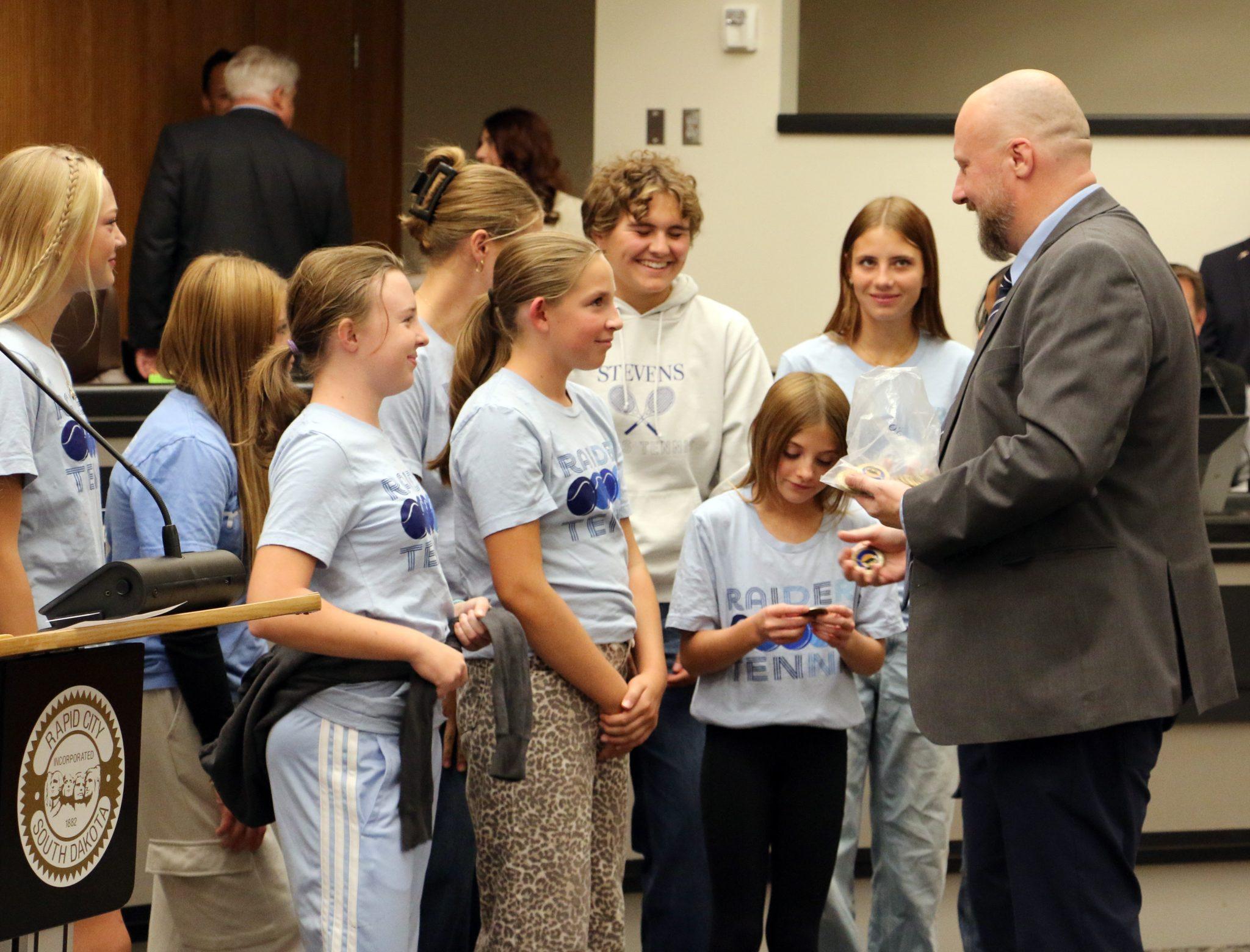 Stevens’ girls tennis recognized for state title