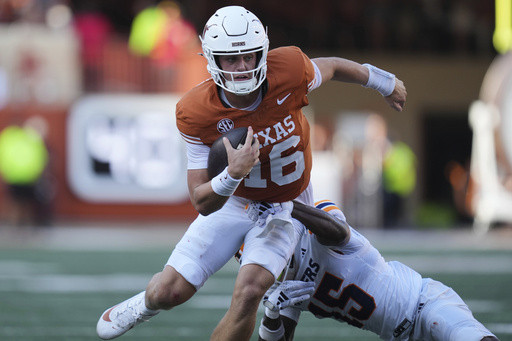 Texas QB Manning says ‘I’ve got to play better’ after another ragged outing for the Longhorns