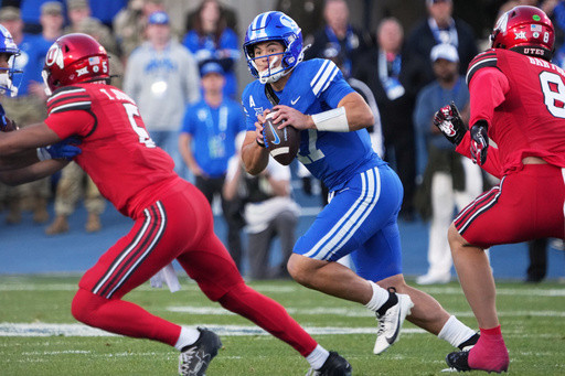 No. 15 BYU edges No. 23 Utah 24-21 for third straight Holy War victory