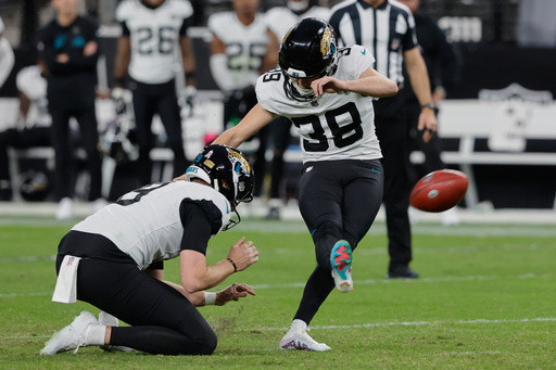 NFL record 68-yard field goal by Cam Little helps Jaguars top Raiders 30-29 in OT