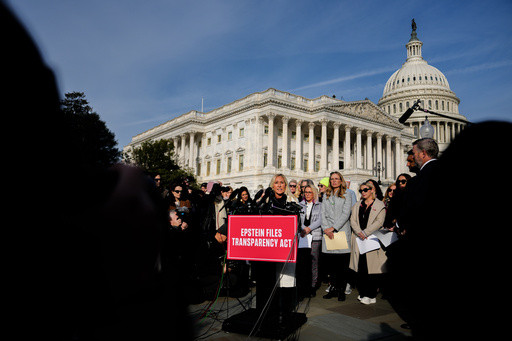 Photos of Marjorie Taylor Greene standing with Epstein survivors before House votes on Epstein files