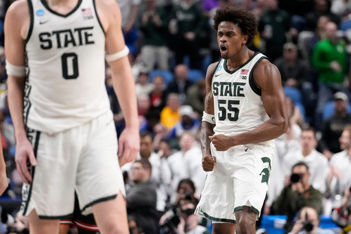 Carr and Fears lead Michigan State to 17th Sweet 16 under Izzo with 77-69 win over Louisville