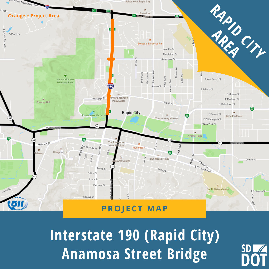 Temporary Closure Scheduled on Interstate 190 in Rapid City