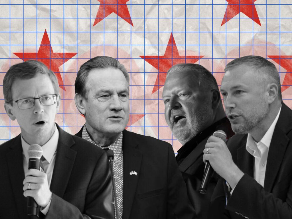 Republican candidates for governor clash over sales tax increases in first debate