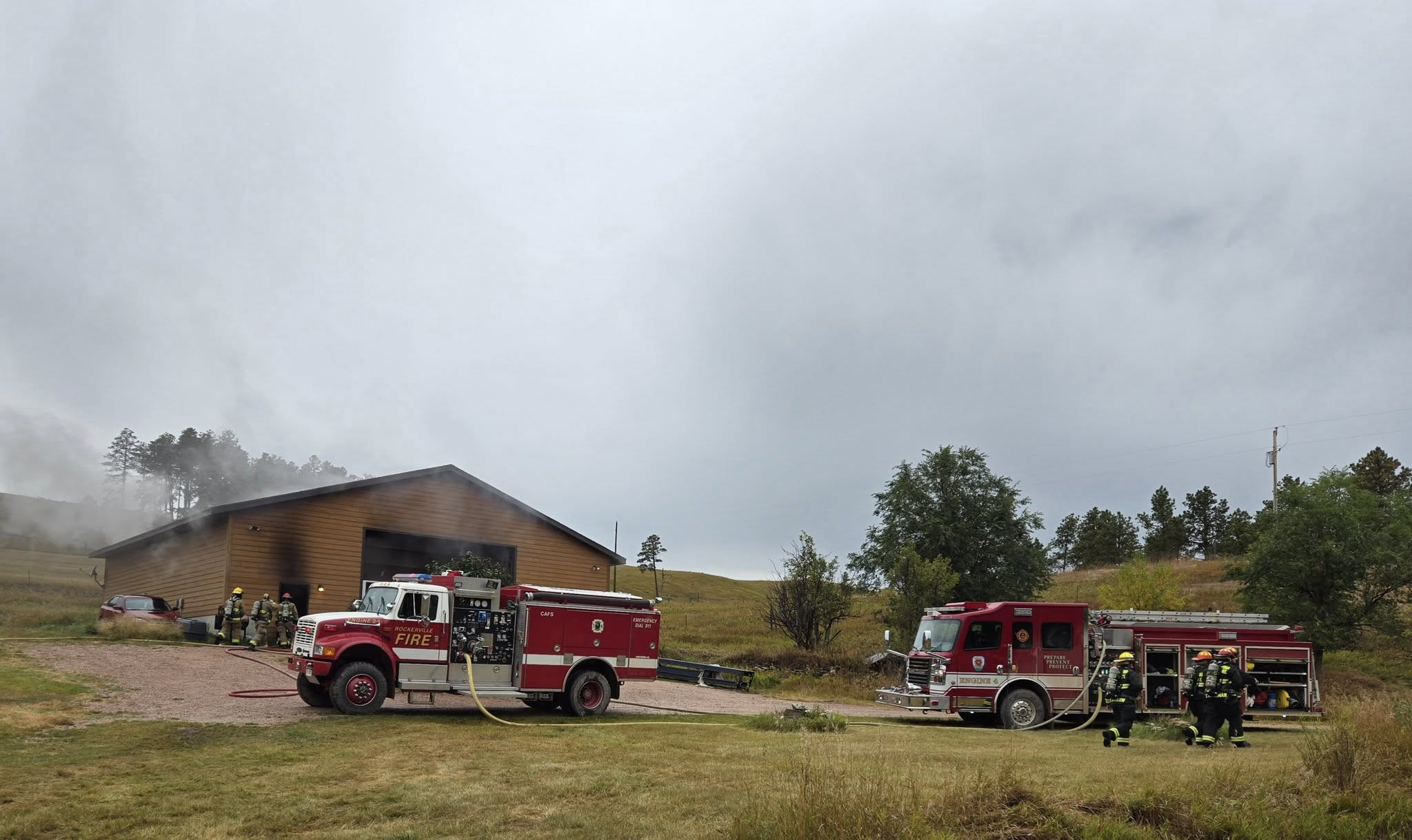 Firefighters Battle Blaze in Rockerville