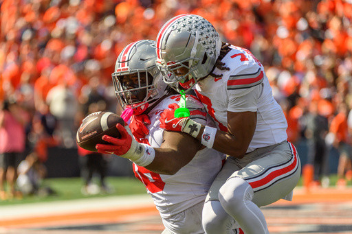 No. 1 Ohio State turns 3 takeaways into 21 points and beats No. 17 Illinois 34-16