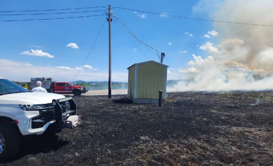Spearfish fire crews battle fire off Oliver Street Sunday