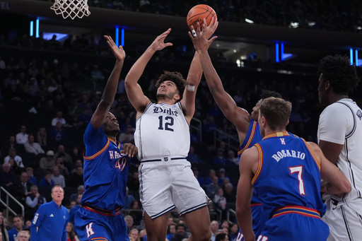 Cameron Boozer scores 18 points as No. 5 Duke outlasts No. 24 Kansas 78-66