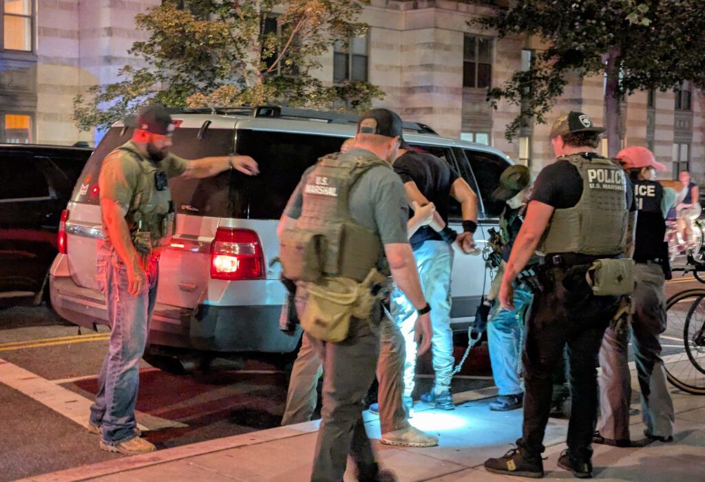 In D.C., a moped on the ground, an SUV full of US marshals and a mystery