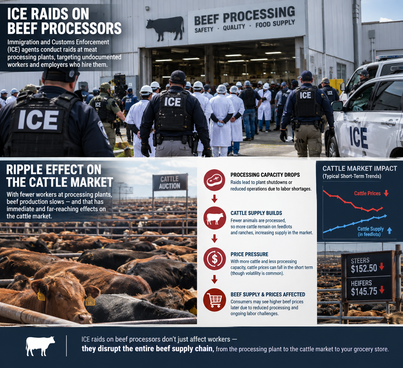 Ranchers say ICE raids the source of recent cattle, beef market volatility