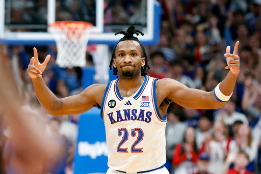 No. 14 Kansas beats No. 13 BYU 90-82 in 1,000th game at Allen Fieldhouse