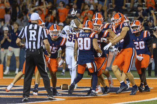 Beatty returns punt for TD, breaks Grange’s nearly 102-year-old mark in No. 12 Illini’s opening rout