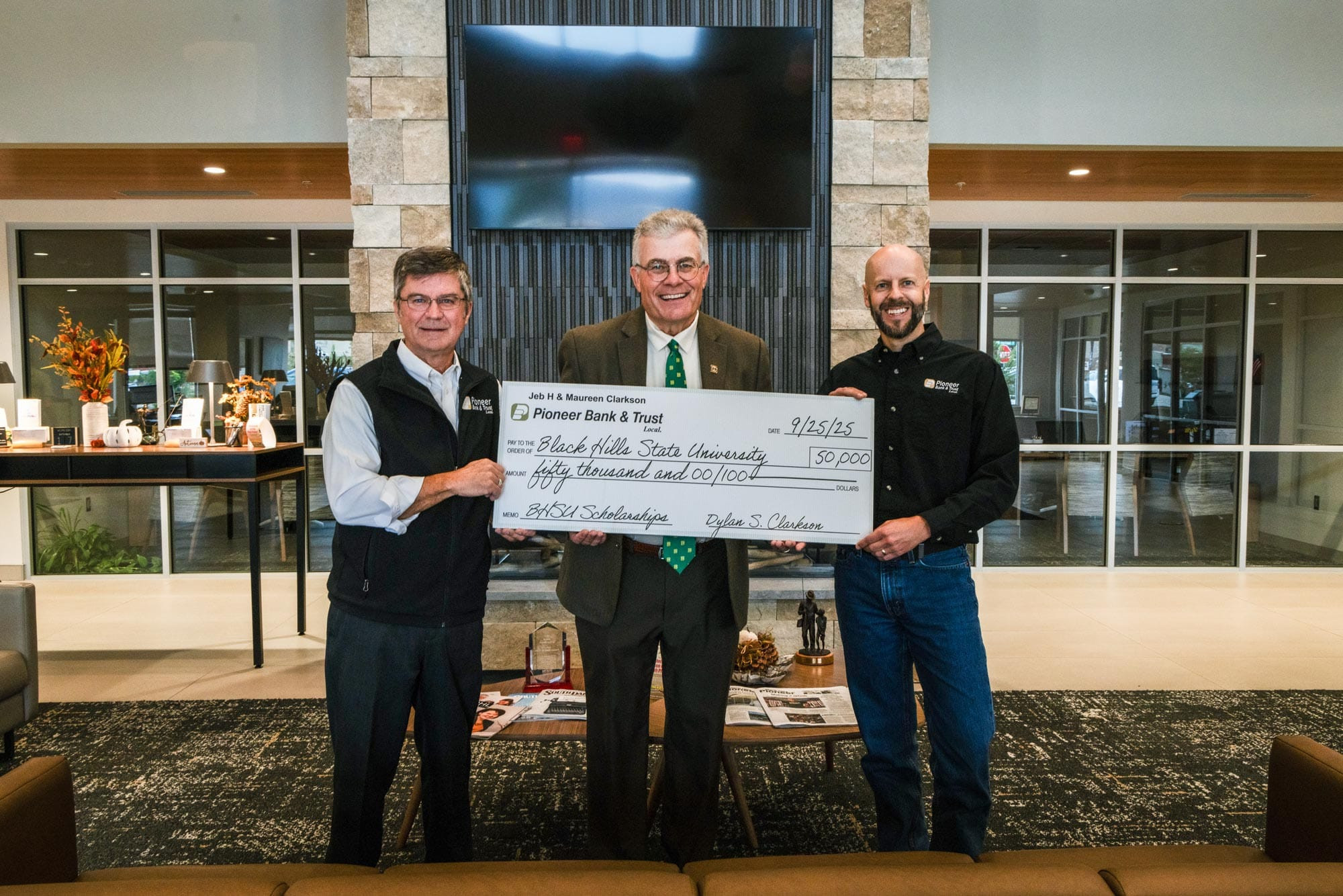 Pioneer Bank & Trust Donates $50,000 to BHSU