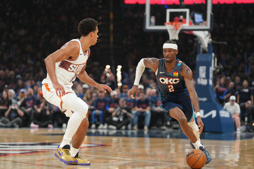 Gilgeous-Alexander scores 37 as the Thunder beat the Suns to go up 2-0 in their 1st-round series
