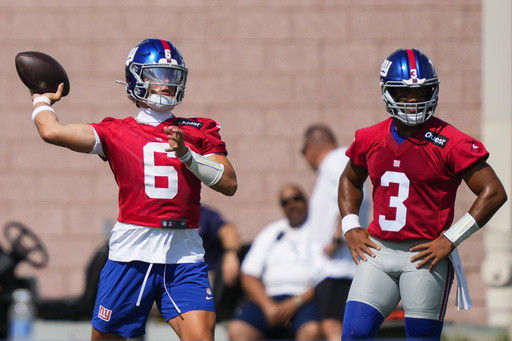 Giants open camp with Jaxson Dart in the spotlight but Russell Wilson still starting quarterback
