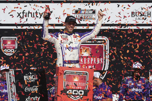 Denny Hamlin wins at Michigan for his 3rd NASCAR Cup Series victory of the season