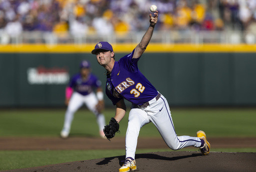 Anderson’s 3-hitter against Coastal Carolina in CWS finals opener puts LSU 1 win away from title