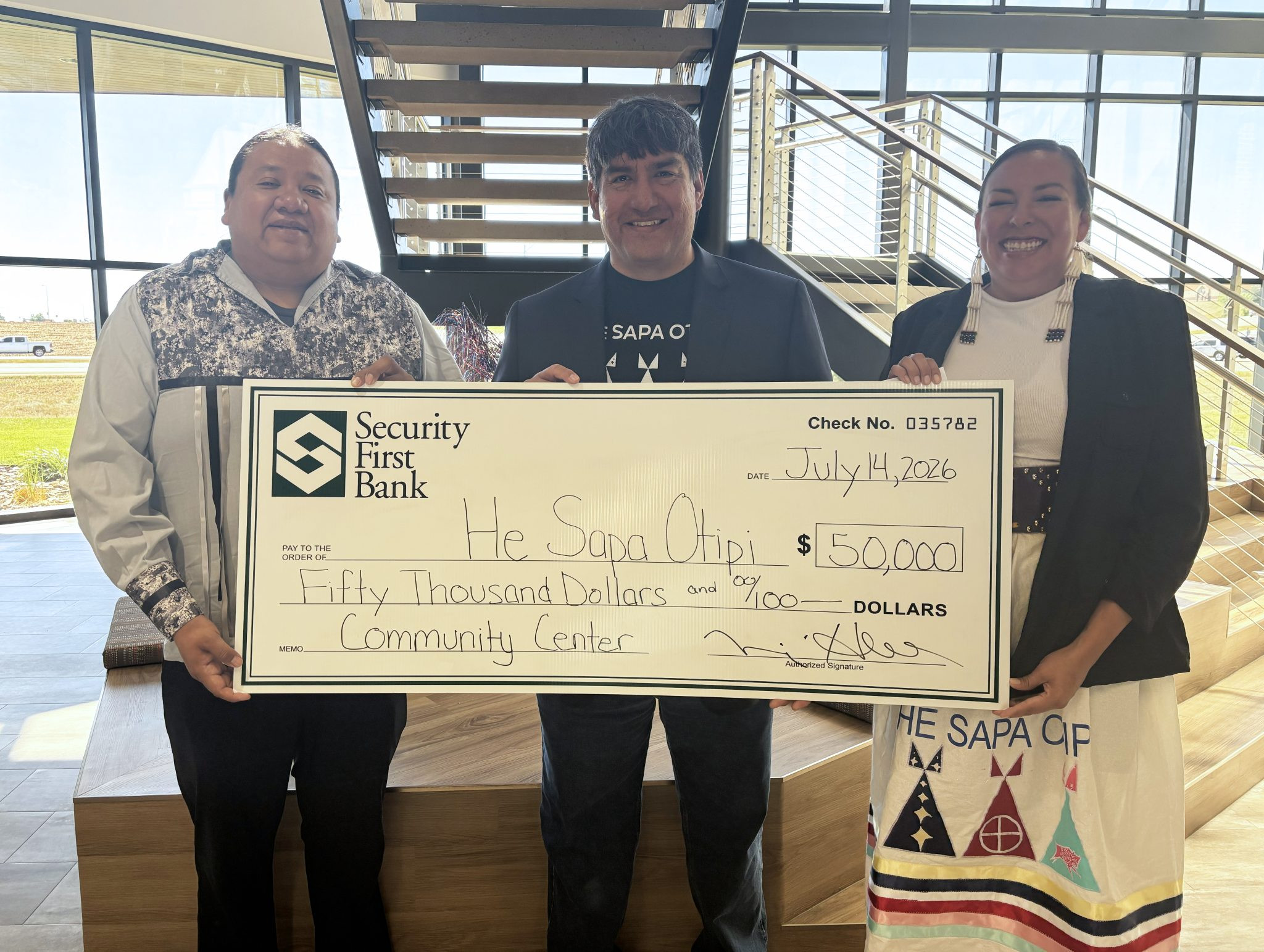 Security First Bank supports He Sapa Otipi’s vision for a new community center