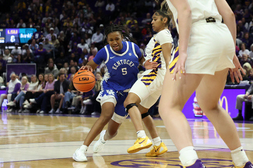 Morgan’s last-second 3-pointer lifts No. 11 Kentucky over No. 5 LSU 80-78 as Kiffin looks on