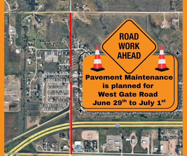 West Gate Road in Box Elder to Undergo Pavement Maintenance Beginning June 29