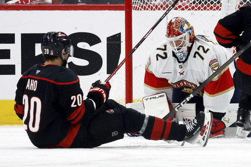 Reigning Stanley Cup champ Florida Panthers beat Carolina Hurricanes 5-2 in Eastern final opener