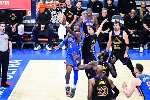 Gilgeous-Alexander’s 28 points lead Thunder’s 139-96 rout of Lakers as Doncic hurts hamstring