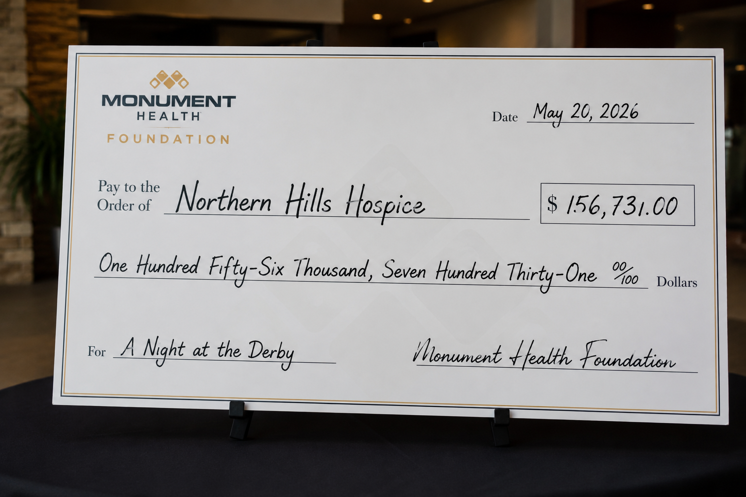 Monument Health Foundation Raises Record Amount for Northern Hills Hospice at Derby Event