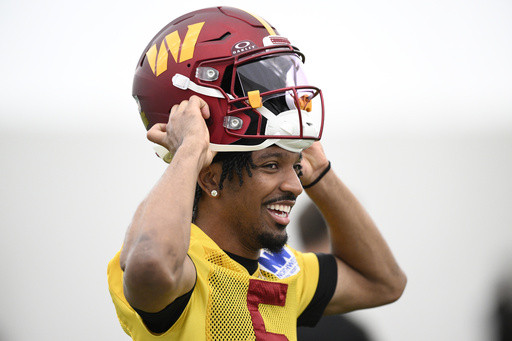 Bulked up Jayden Daniels looks to have put on weight coming off rookie season with the Commanders