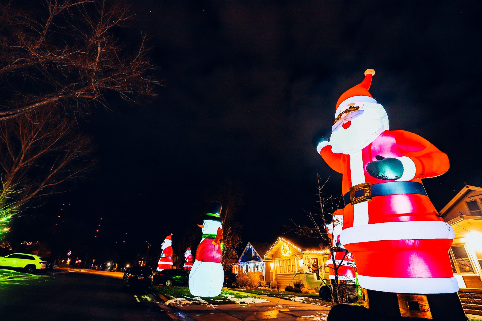 Giant Holiday Inflatables Rise Above West Boulevard