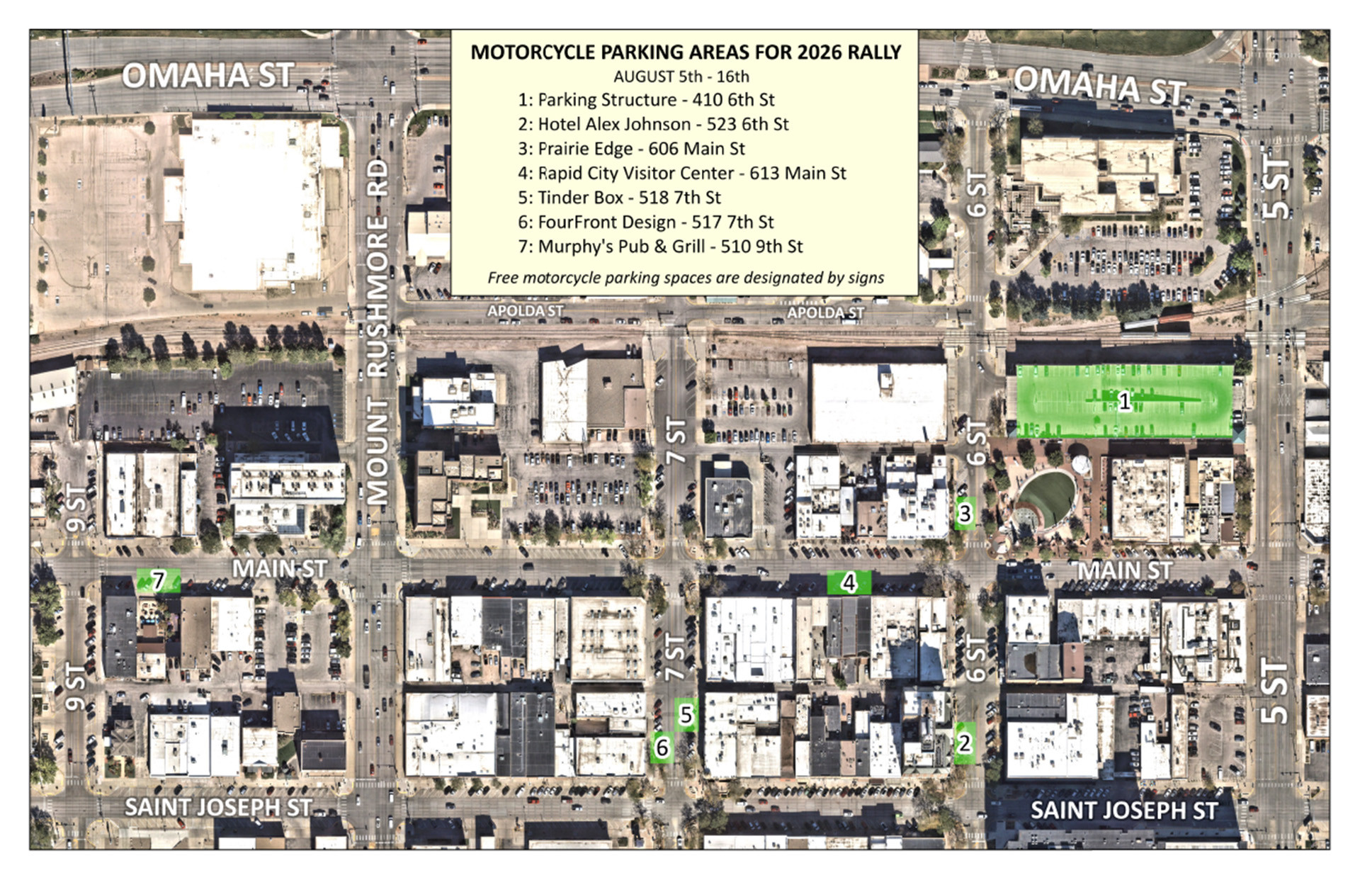 Rally Parking in Downtown Rapid City