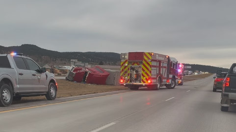 UPDATE: Livestock On The Loose After Semi Truck Accident Near Sturgis