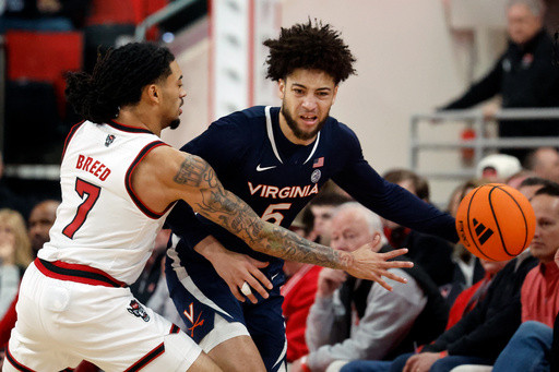 Lewis, De Ridder help No. 21 Virginia regroup from 3OT loss to beat NC State 76-61