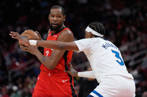 Kevin Durant’s season-high 39 points and clutch free throws lift Rockets over Timberwolves