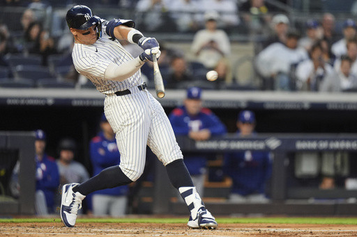 Judge homers late and Yankees beat Rangers 5-2 behind Warren and Rice