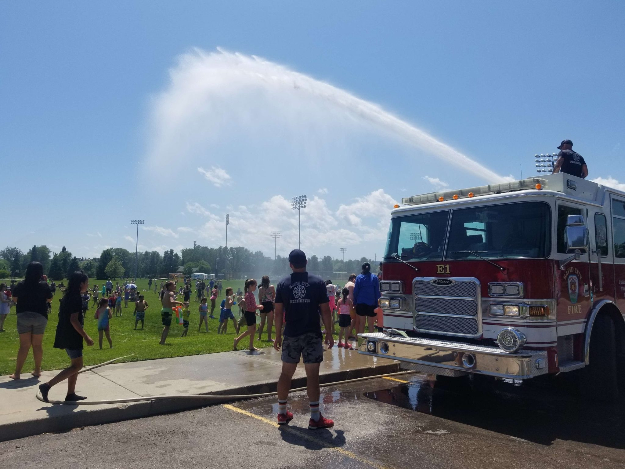 Rapid City Parks & Recreation Hosts “Hydrant Party” in collaboration with Police and Fire Department.