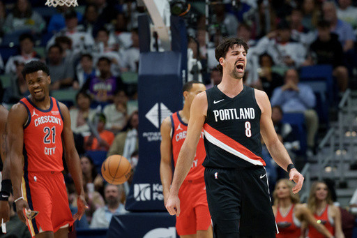 Deni Avdija has 34 points and 11 assists in the Trail Blazers’ 122-109 win over the Pelicans