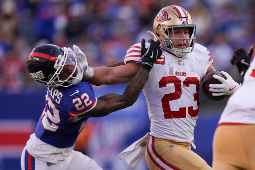 Christian McCaffrey and the 49ers run all over the Giants on the way to winning 34-24