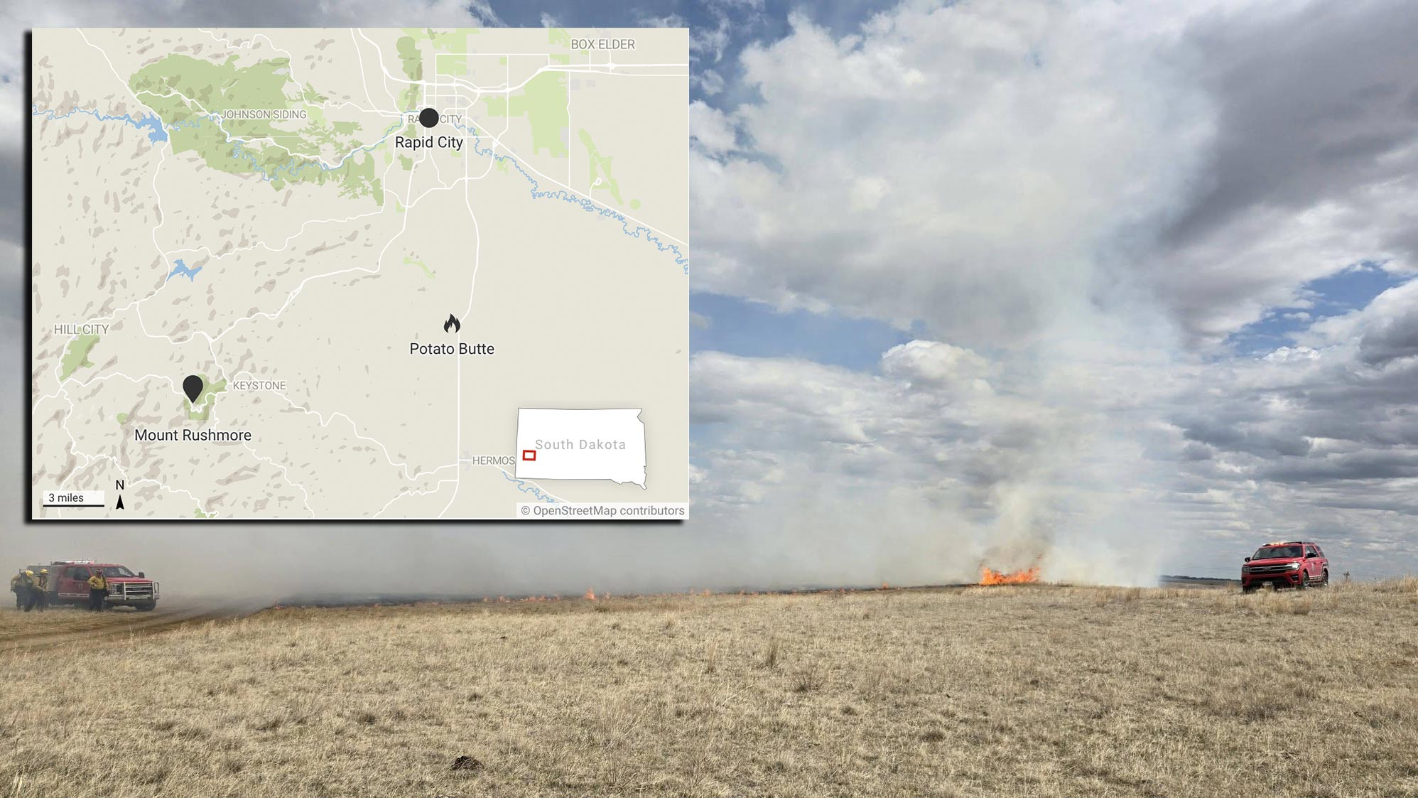 Grassfire South of Rapid City Scorches More Than 10 Acres