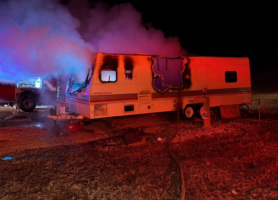 Fire destroys R.V. south of Hill City